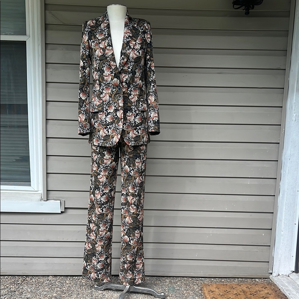 Floral Patterned Women’s Pantsuit Zara XS